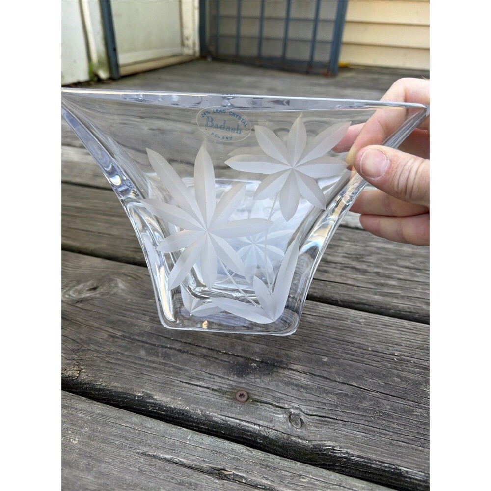 Badash Lead Crystal Square Bowl- Made In Poland